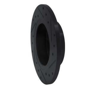 Nissan Pulsar NX Brake Rotor (1) - Front Left - R1 Concepts - Drilled & Slotted - Black - `86-`06